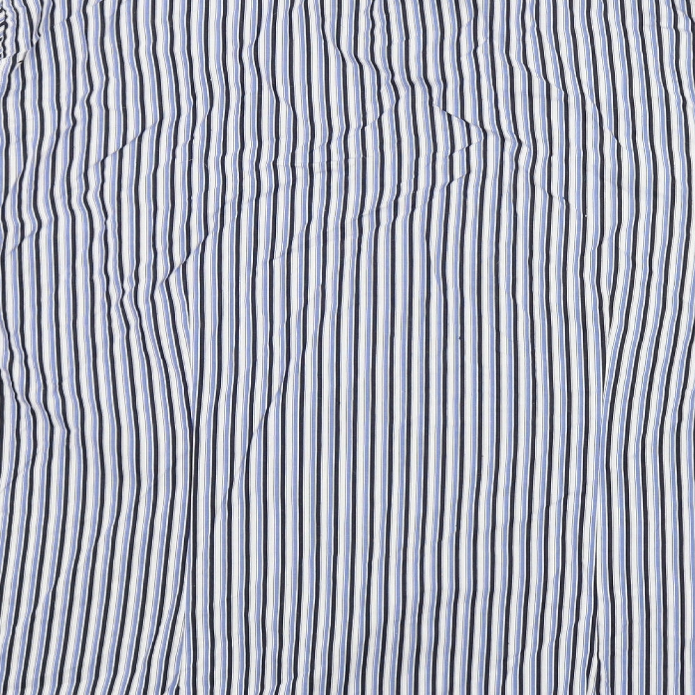 Osbourne Mens Blue Striped   Dress Shirt Size 17
