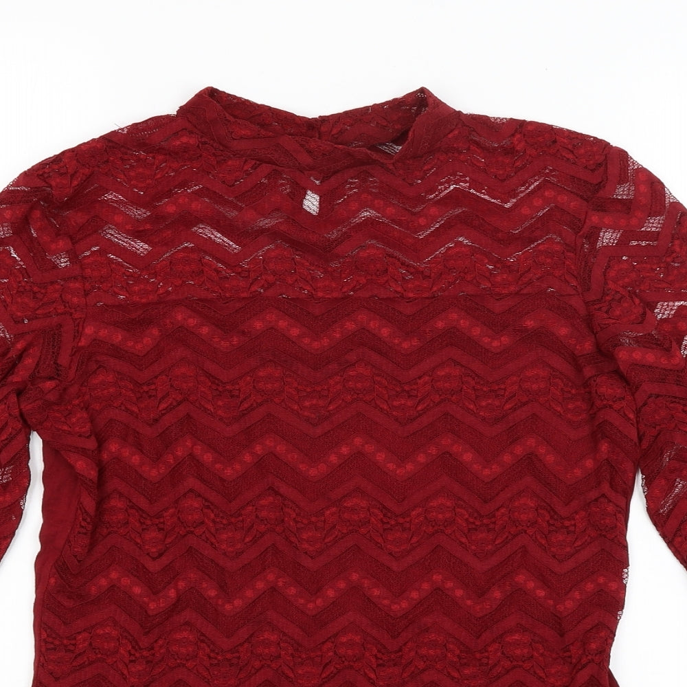 Dorothy Perkins Womens Red   Basic T-Shirt Size 10