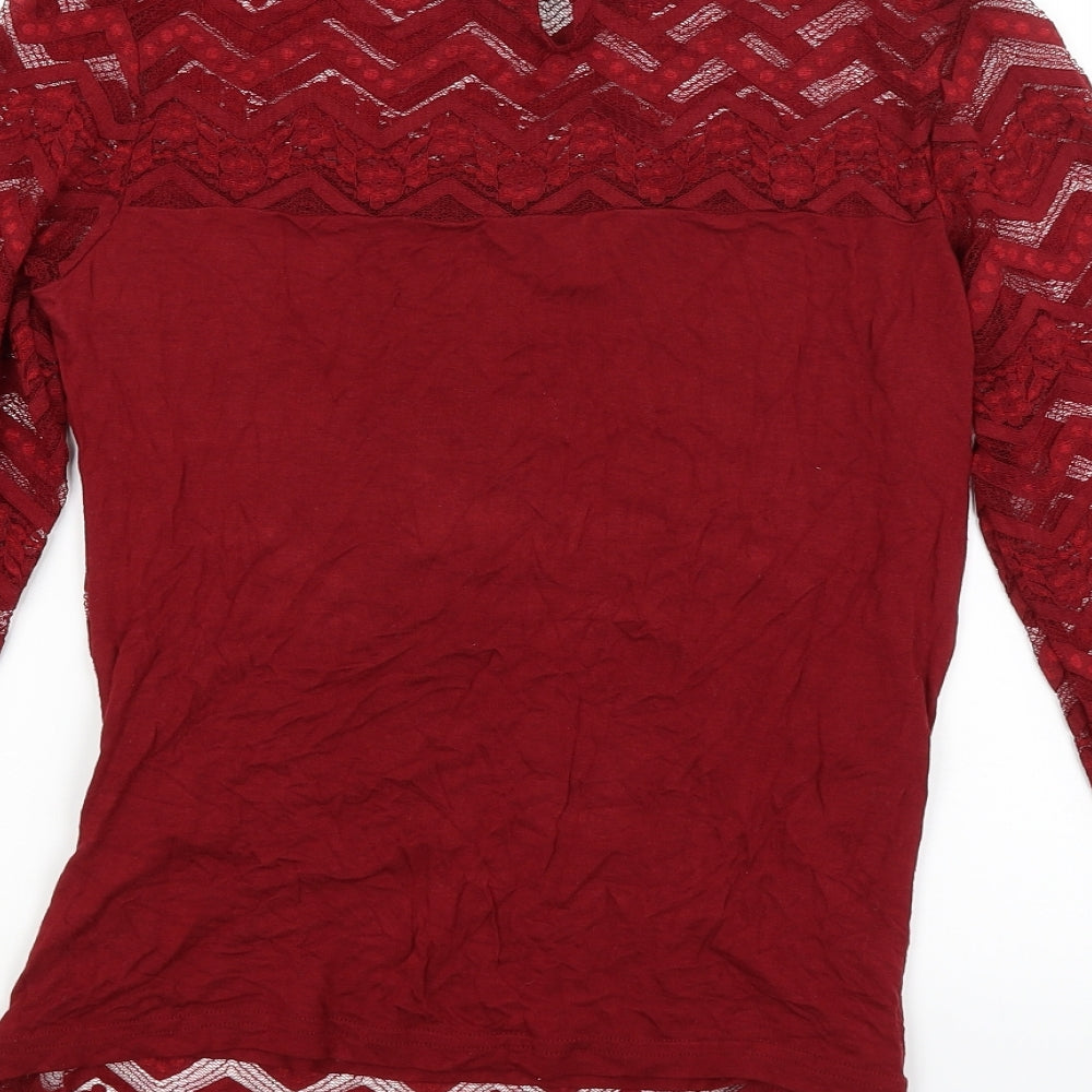 Dorothy Perkins Womens Red   Basic T-Shirt Size 10