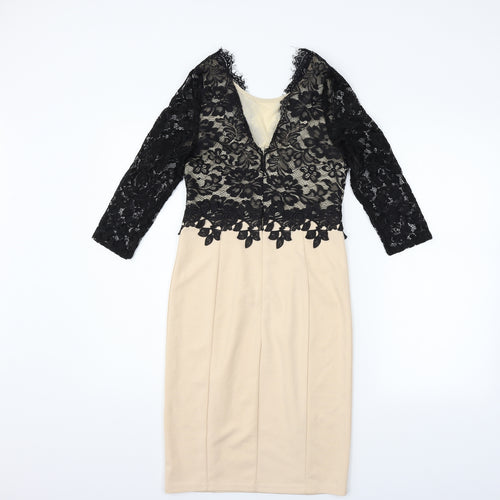 PARISIAN SIGNATURE Womens Beige   Fit & Flare  Size 8