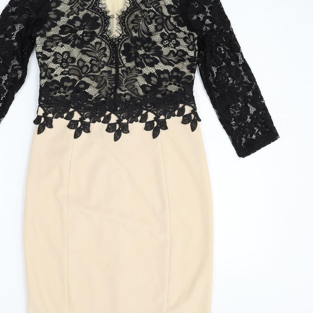 PARISIAN SIGNATURE Womens Beige   Fit & Flare  Size 8