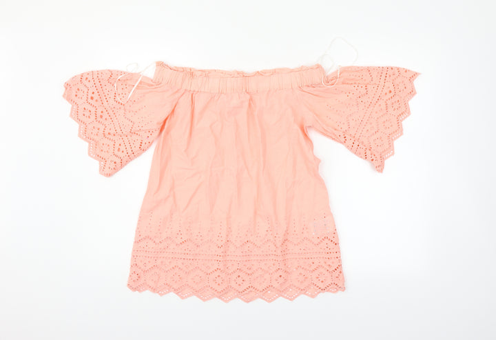 H&M Womens Orange   Basic Blouse Size 6