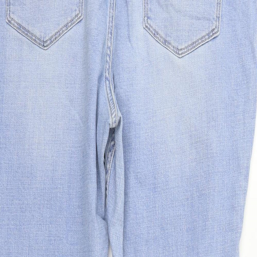 F&F Womens Blue Houndstooth  Straight Jeans Size 18 L22 in