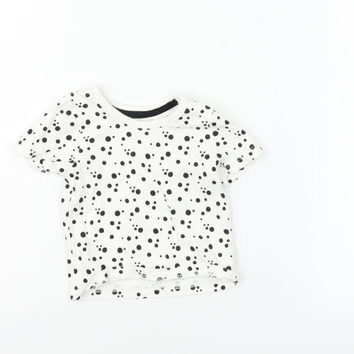 George Boys White Polka Dot  Basic Polo Size 0-3 Months