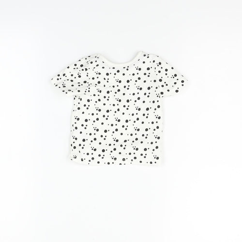 George Boys White Polka Dot  Basic Polo Size 0-3 Months
