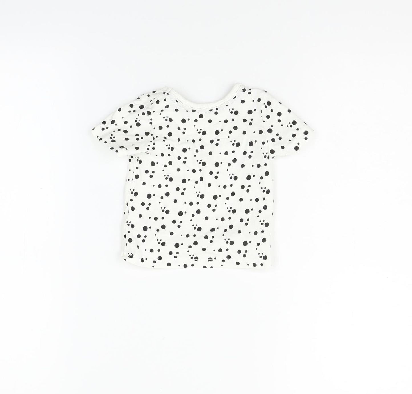 George Boys White Polka Dot  Basic Polo Size 0-3 Months