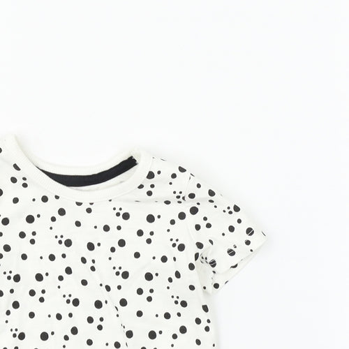 George Boys White Polka Dot  Basic Polo Size 0-3 Months