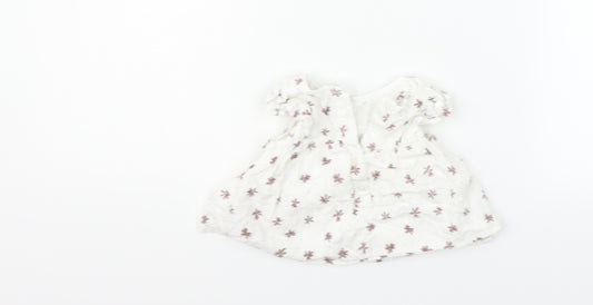 Front view of Primark girls’ white fair isle fit & flare, size 3-6, months