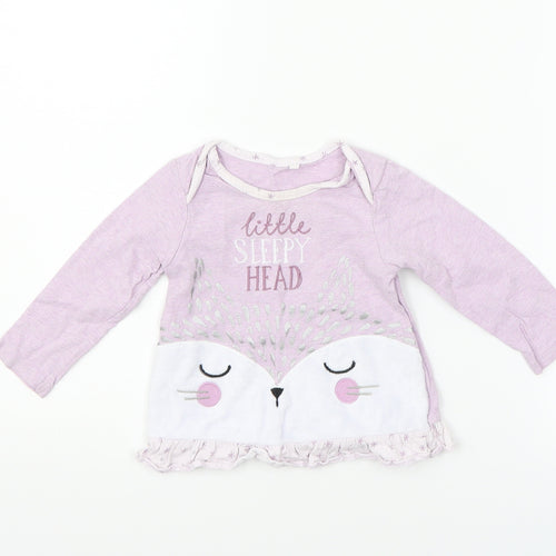 TU Girls Purple   Henley Jumper Size 9-12 Months