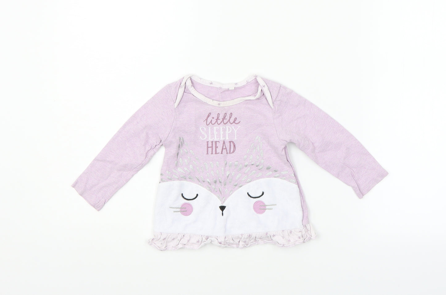 TU Girls Purple   Henley Jumper Size 9-12 Months
