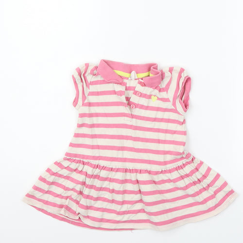 H&M Girls Pink Striped  T-Shirt Dress  Size 18-24 Months
