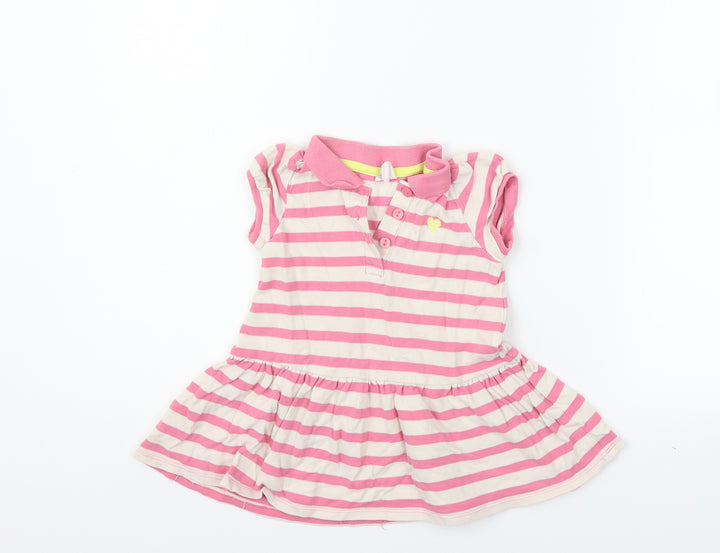 H&M Girls Pink Striped T-Shirt Dress Size 18-24 Months