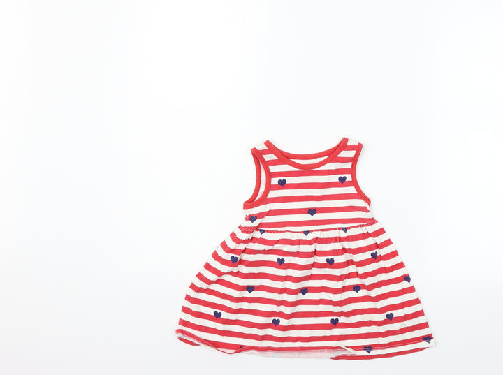 George Girls Purple Striped Fit & Flare Size 12-18 Months