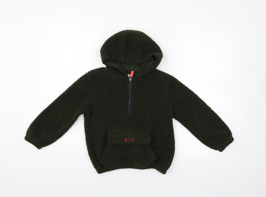 Front view of M&Co boys’ green jacket, size 6-7, years