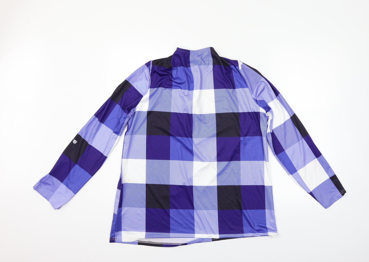 Preworn Womens Blue Check  Basic T-Shirt Size XL