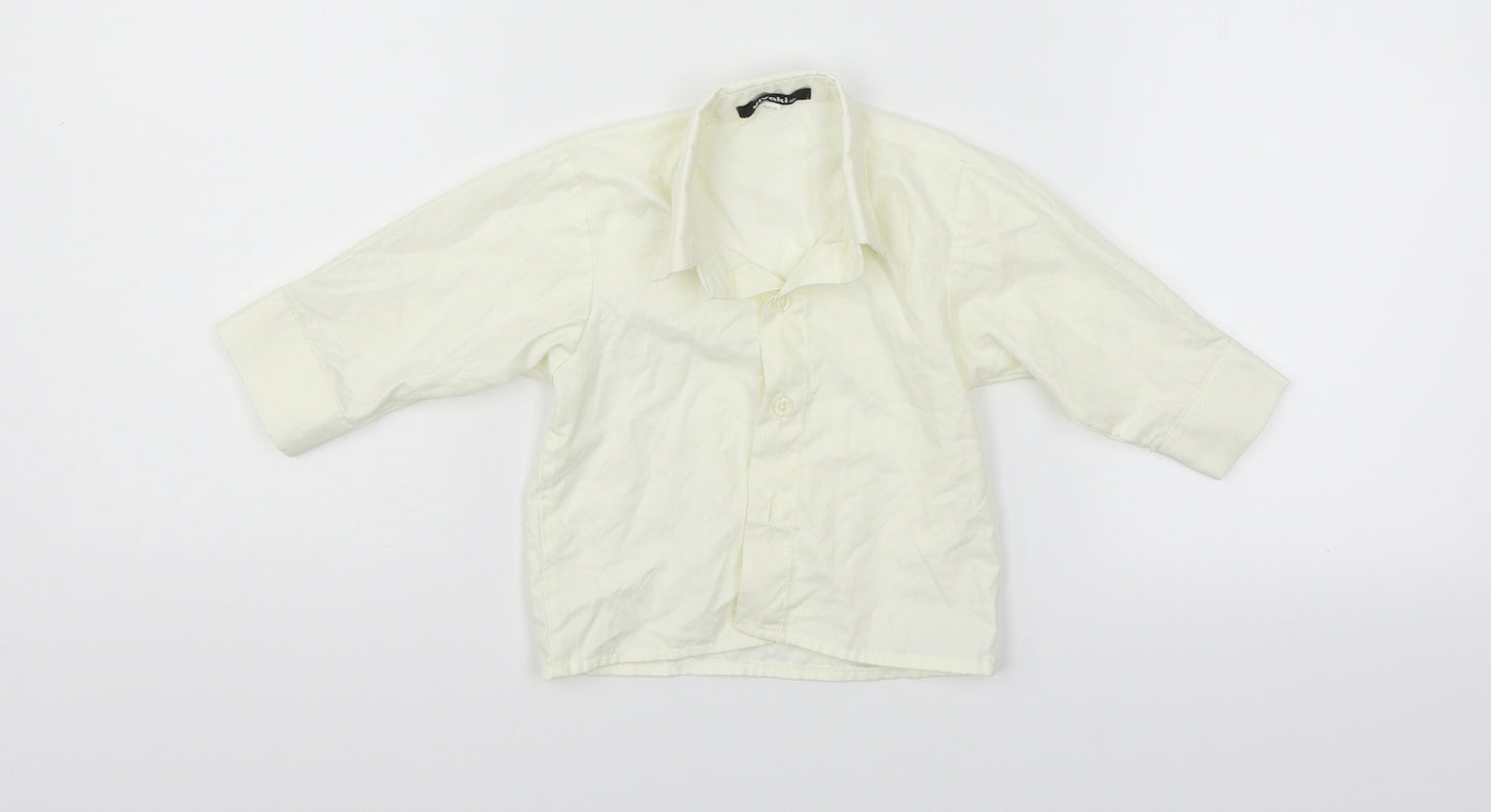 vikaki Boys White   Basic Button-Up Size 3-6 Months