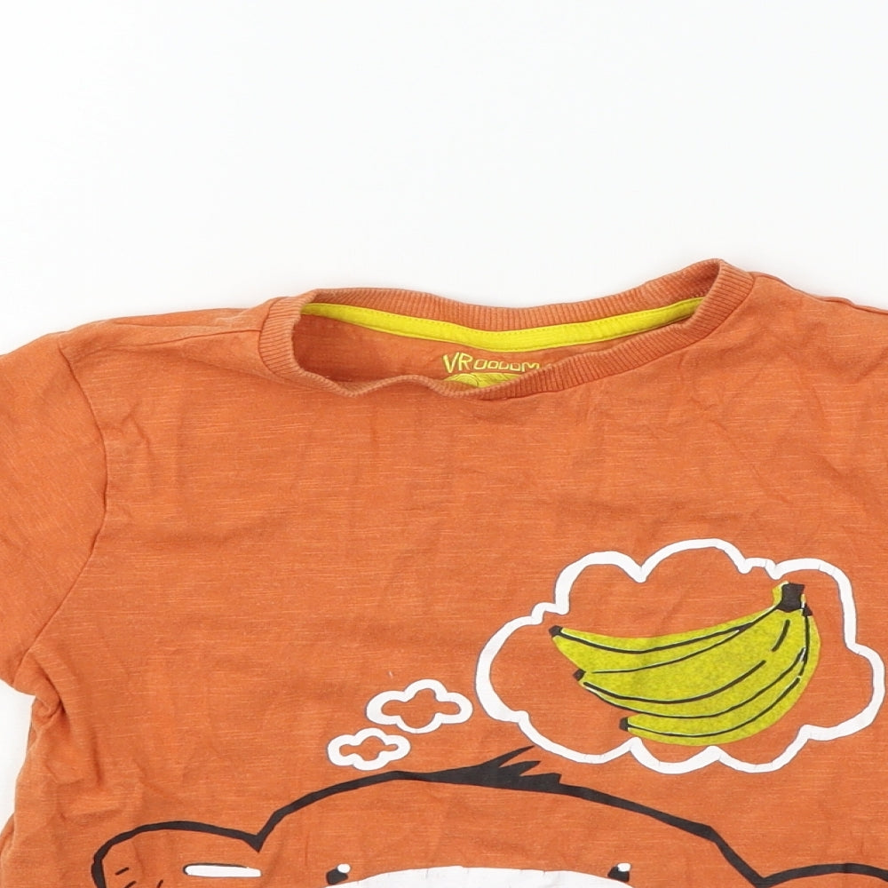 F&F Boys Orange   Basic T-Shirt Size 6-7 Years  - moneky