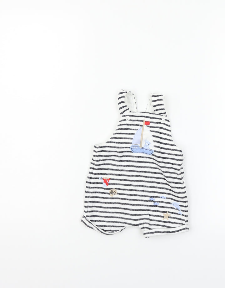 Little Nutmeg Boys White Striped Babygrow One-Piece Size 0-3 Months