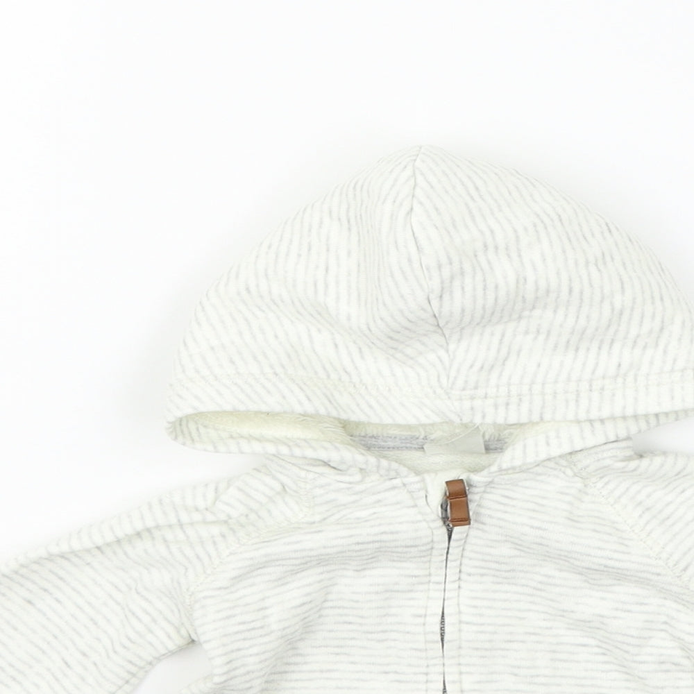 H&M Boys White   Full Zip Jumper Size 6-9 Months
