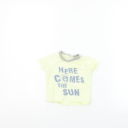 Matalan Girls Yellow Striped  Basic T-Shirt Size 3-6 Months