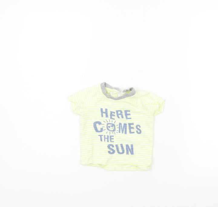 Matalan Girls Yellow Striped  Basic T-Shirt Size 3-6 Months