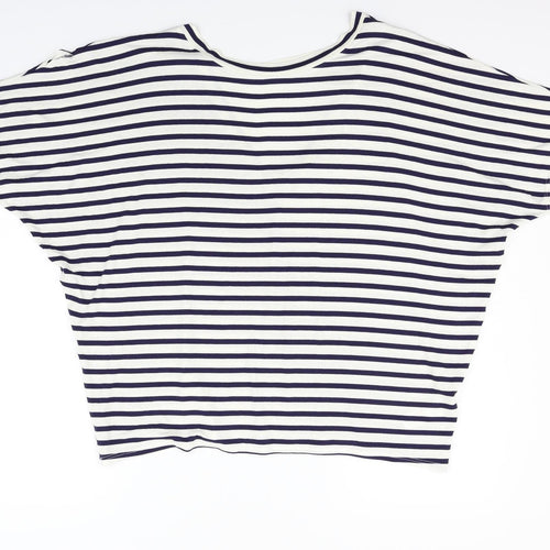 New Look Womens White Striped  Basic Blouse Size 16