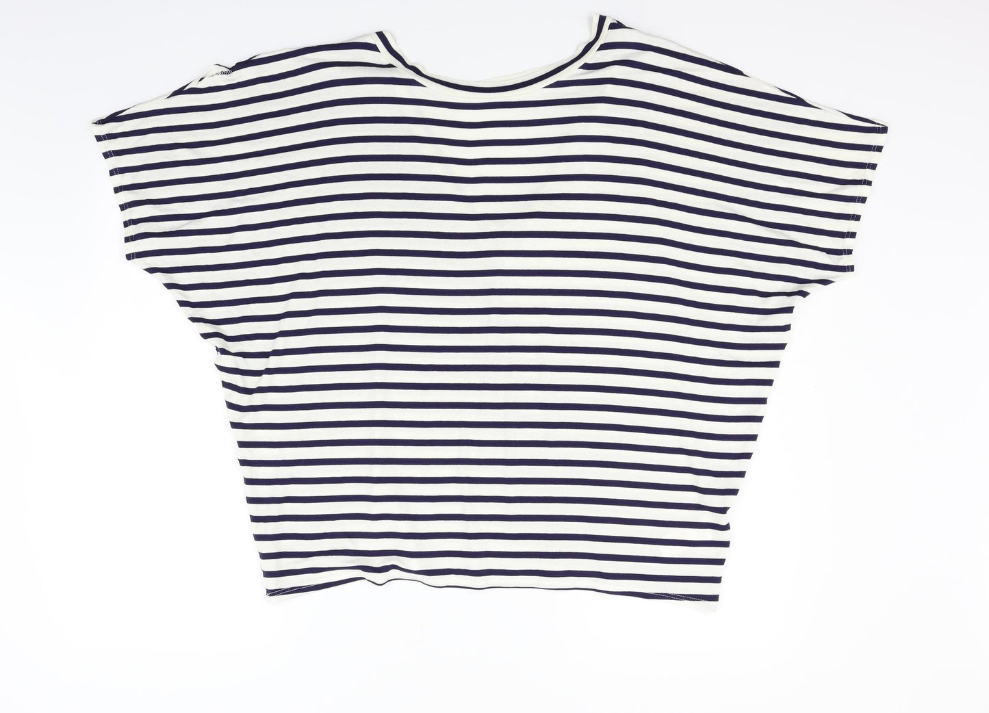 New Look Womens White Striped  Basic Blouse Size 16