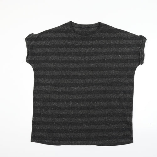 New Look Womens Grey Striped  Basic Blouse Size L