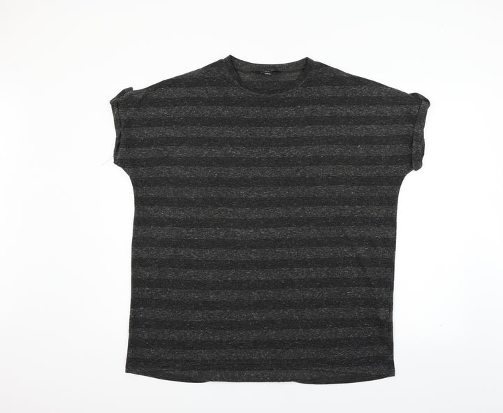 New Look Womens Grey Striped  Basic Blouse Size L