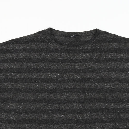 New Look Womens Grey Striped  Basic Blouse Size L