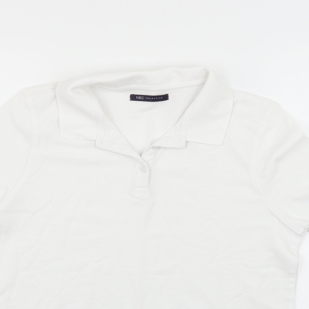 Marks and Spencer Womens White   Basic Polo Size 14