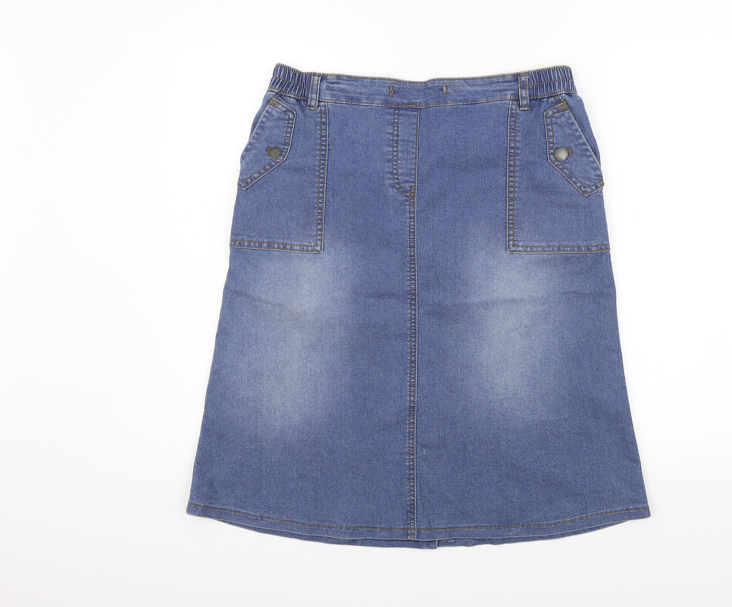 Cotton Traders Womens Blue   Flare Skirt Size 14