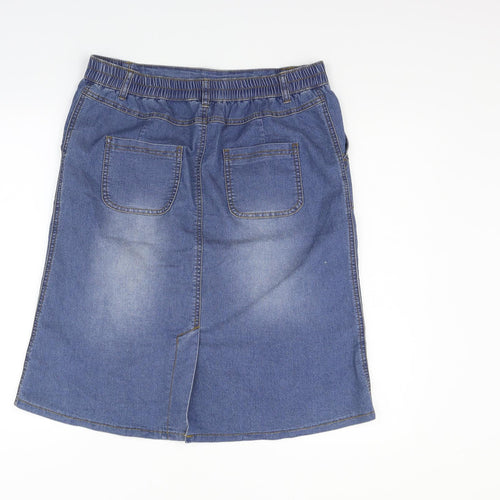 Cotton Traders Womens Blue   Flare Skirt Size 14