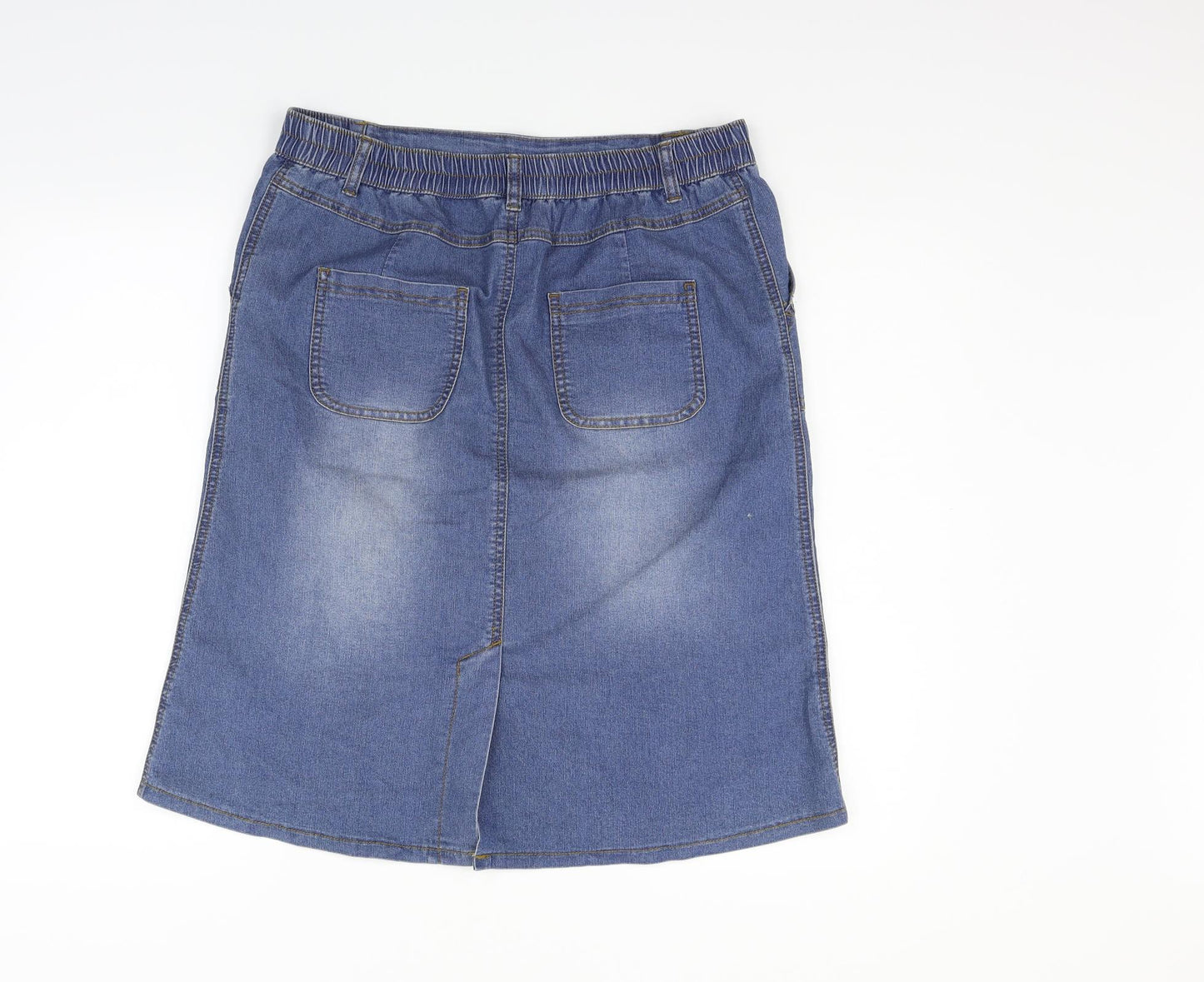 Cotton Traders Womens Blue   Flare Skirt Size 14