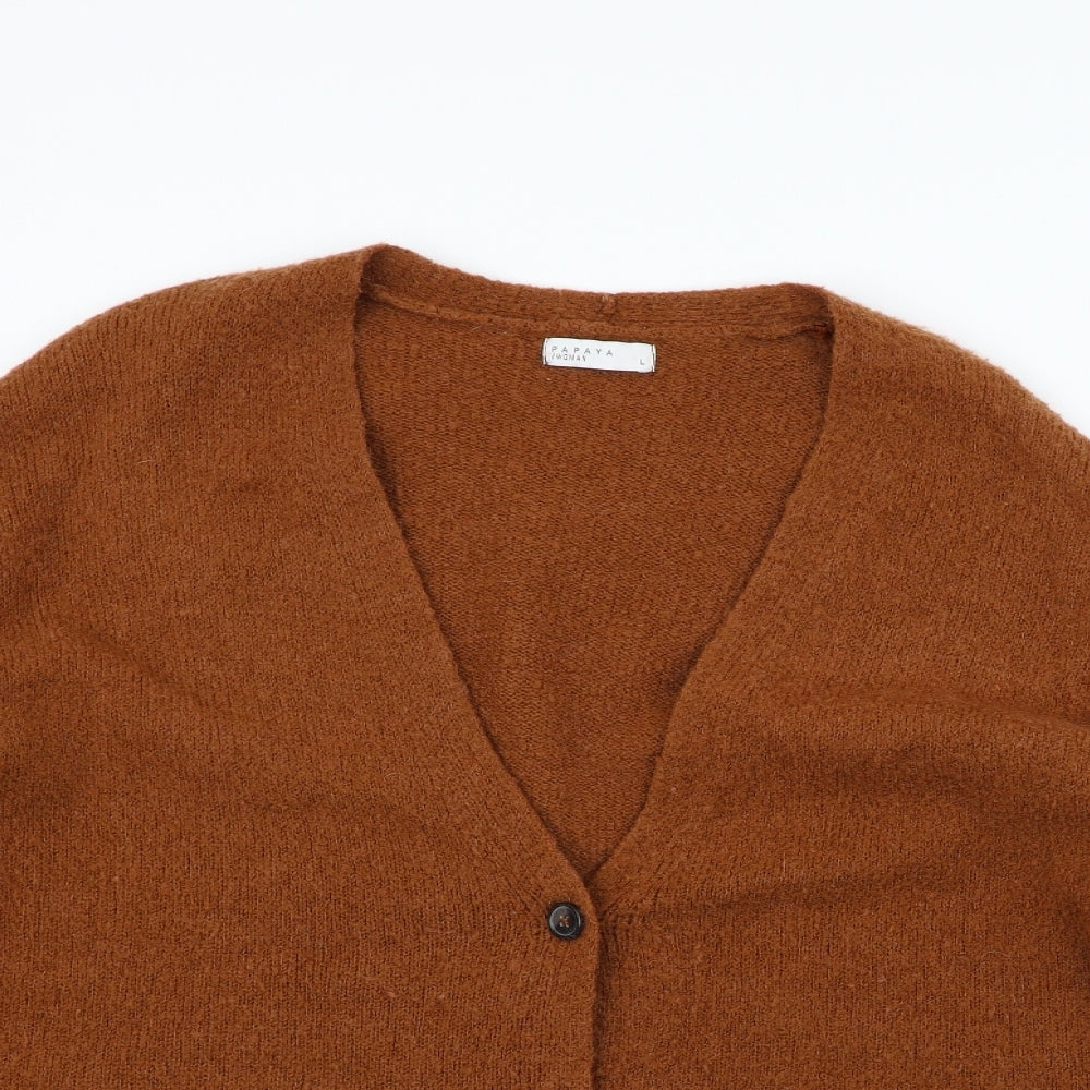 Papaya Womens Brown   Cardigan Jumper Size L