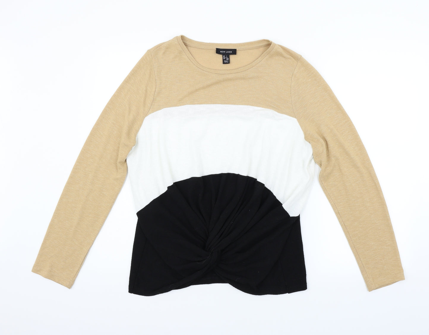 New Look Womens Beige Striped  Pullover Jumper Size L