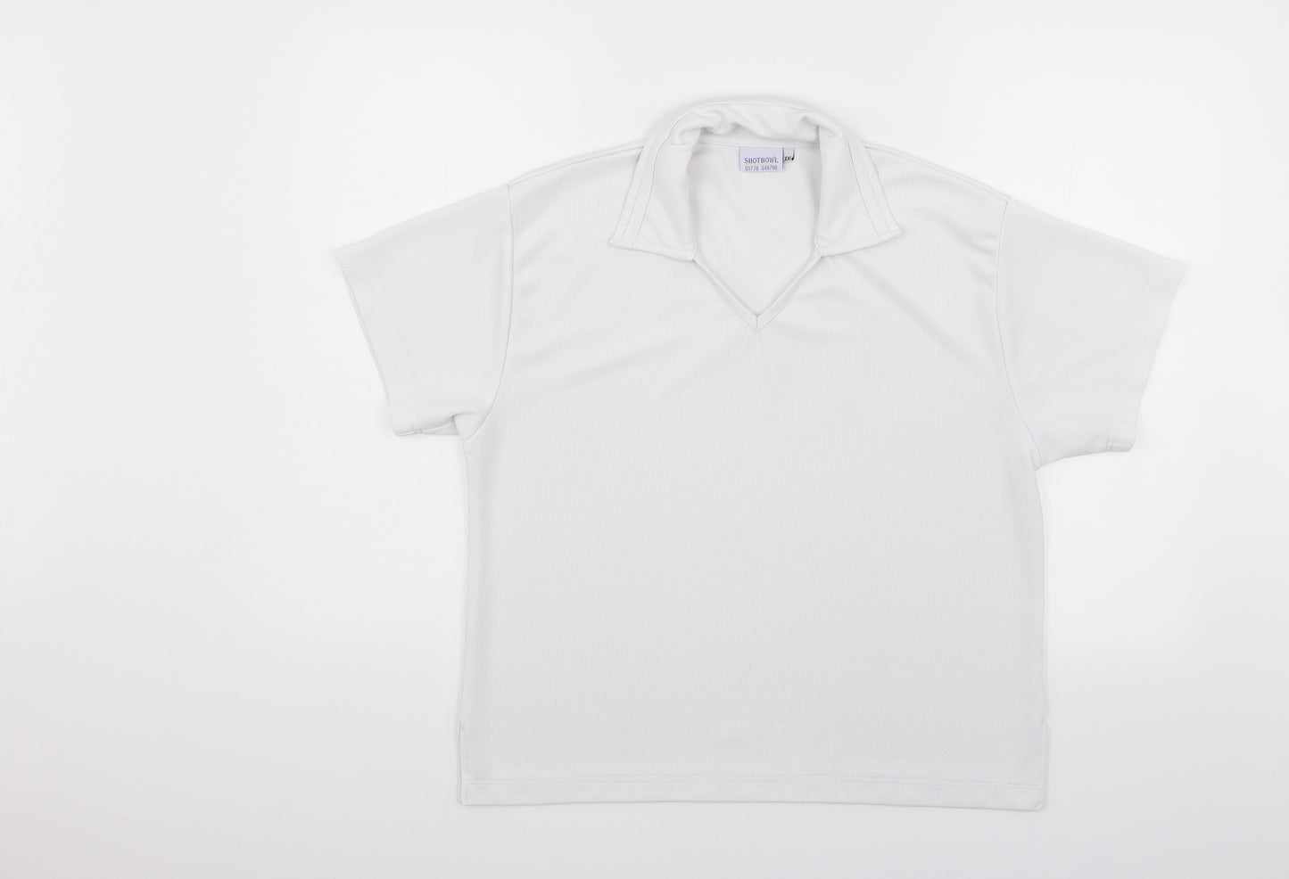 shotbowl Womens White   Basic Polo Size 2XL