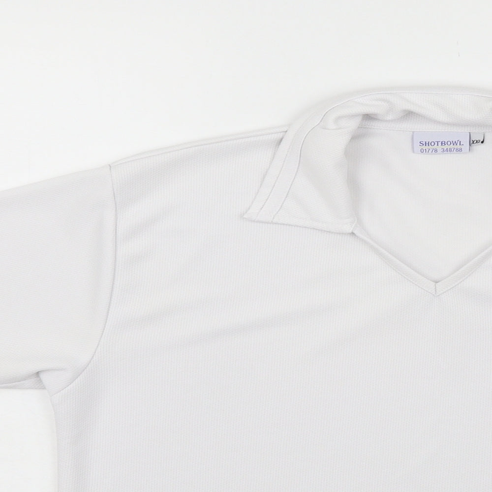 shotbowl Womens White   Basic Polo Size 2XL
