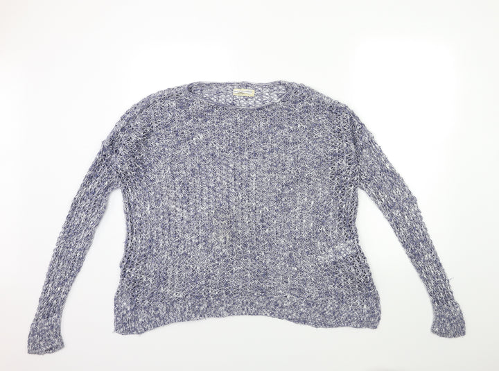 Hollister Womens Blue Knit Pullover Jumper Size XS