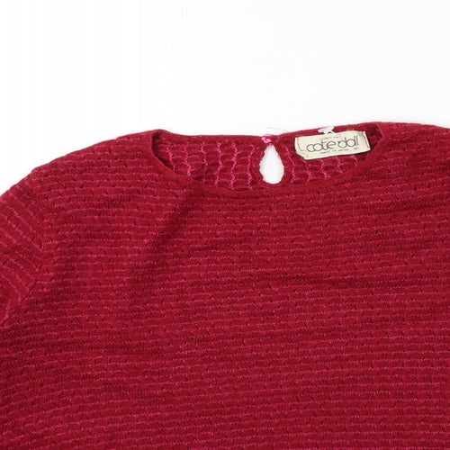 COTE DOLL Womens Red  Knit Pullover Jumper Size M