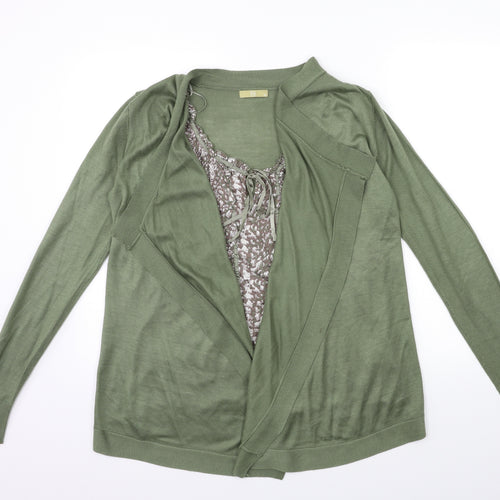 TU Womens Green  Knit Cardigan Jumper Size 10