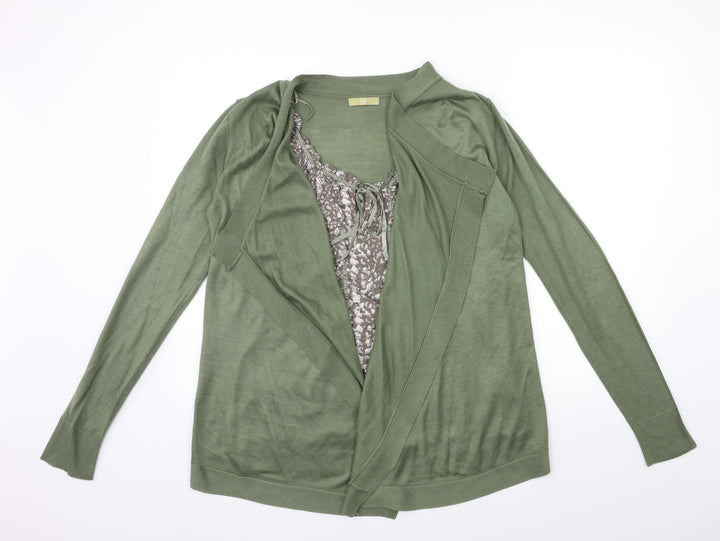 TU Womens Green  Knit Cardigan Jumper Size 10
