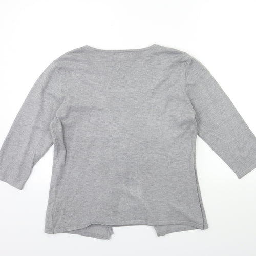 Femme Womens Grey   Cardigan Jumper Size M