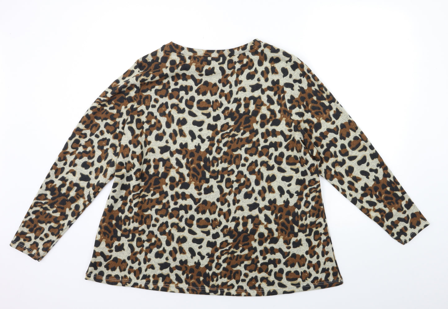 TU Womens Brown Animal Print  Pullover Jumper Size 18