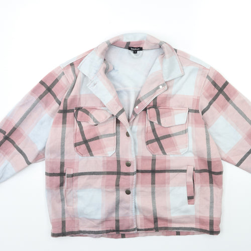 Boohoo Womens Pink Check  Jacket  Size S