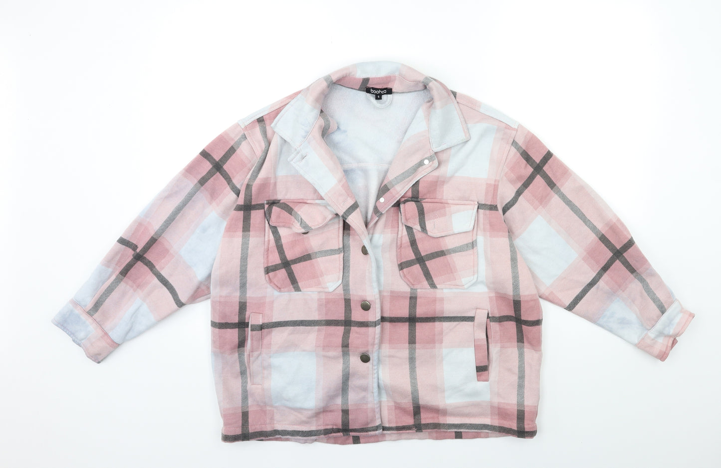 Boohoo Womens Pink Check  Jacket  Size S