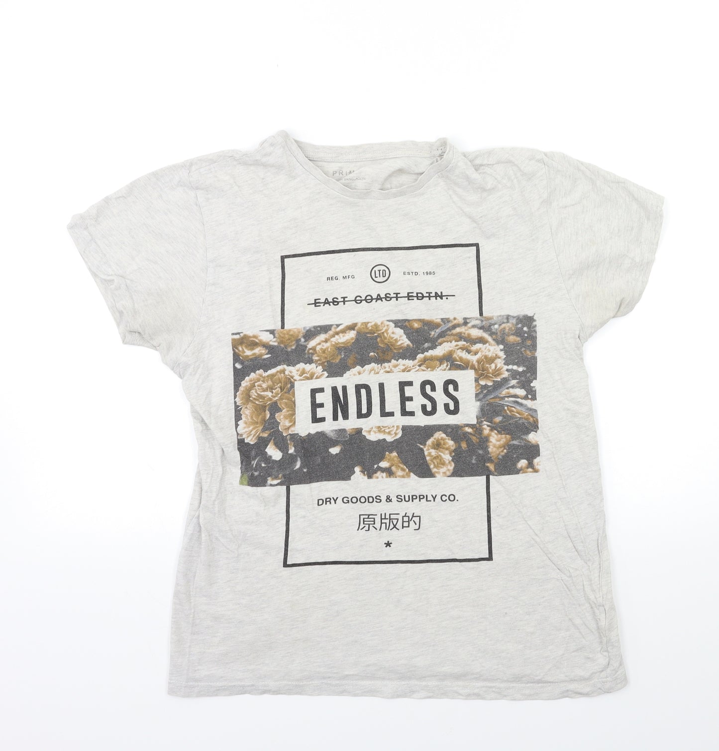 Primark Womens Grey   Basic T-Shirt Size S