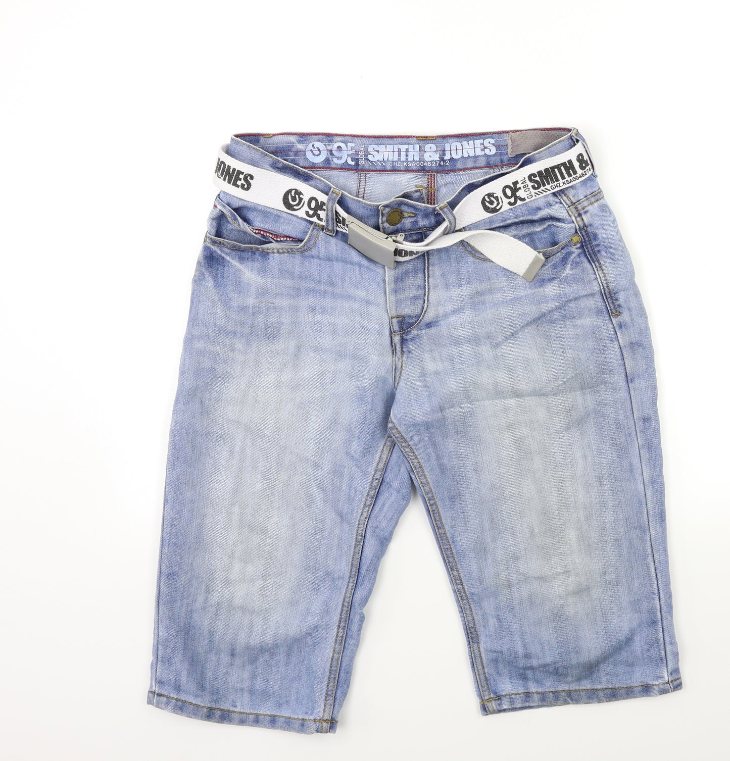 Smith & Jones Mens Blue  Denim Cargo Shorts Size 32 in