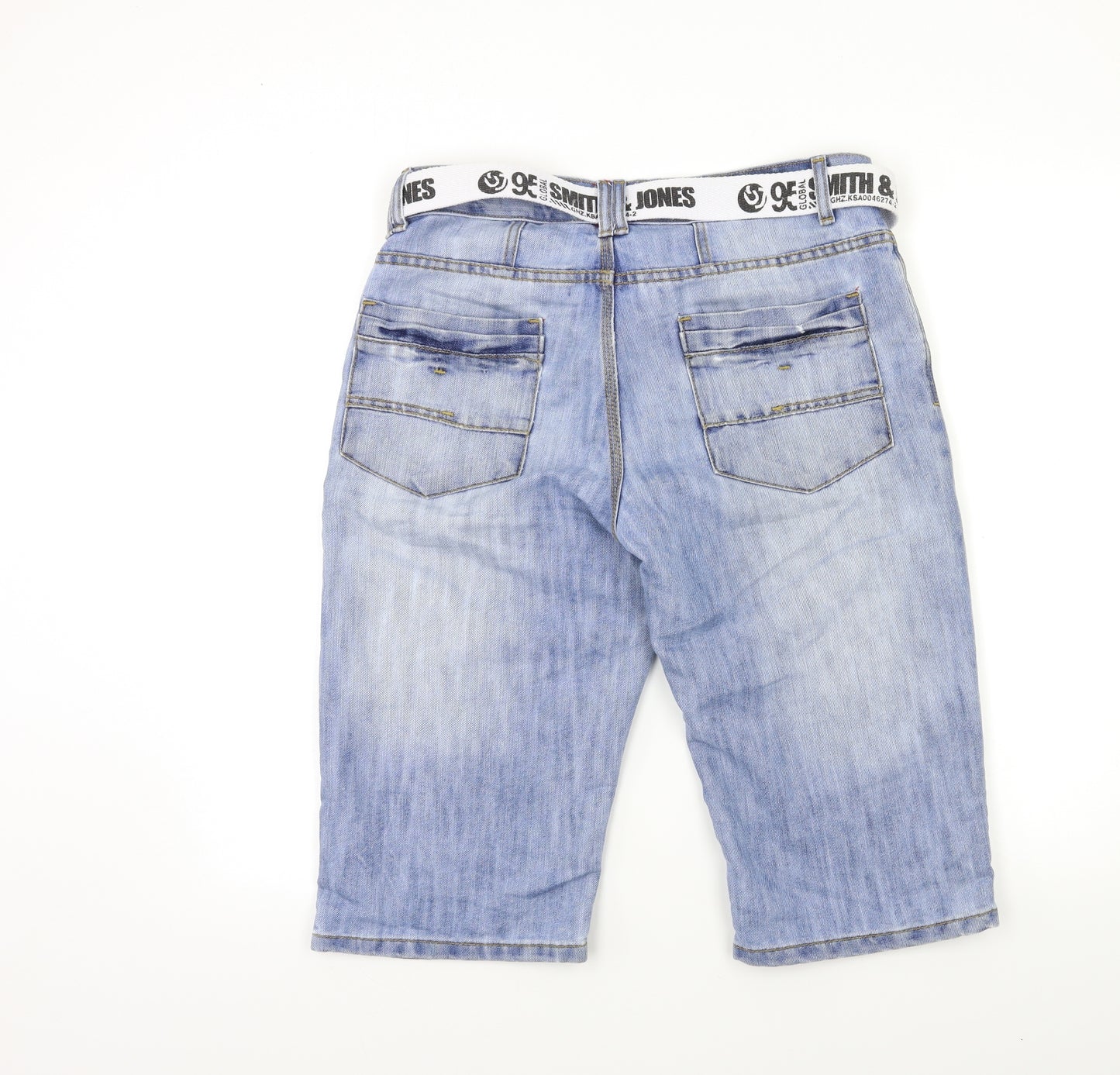 Smith & Jones Mens Blue  Denim Cargo Shorts Size 32 in
