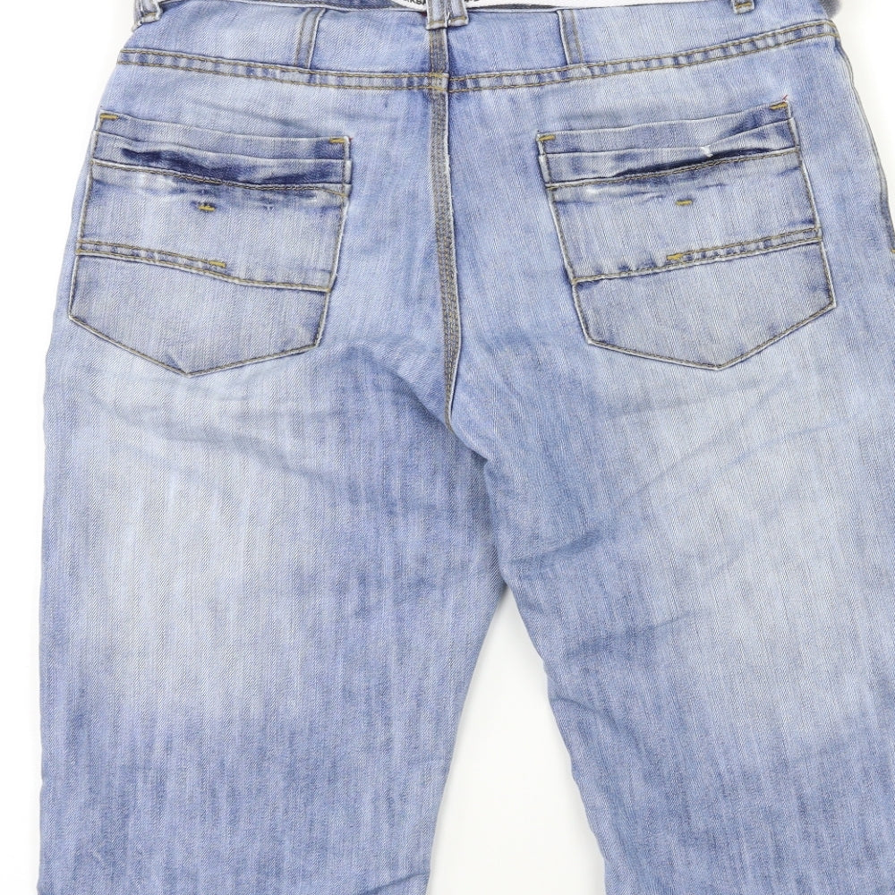 Smith & Jones Mens Blue  Denim Cargo Shorts Size 32 in